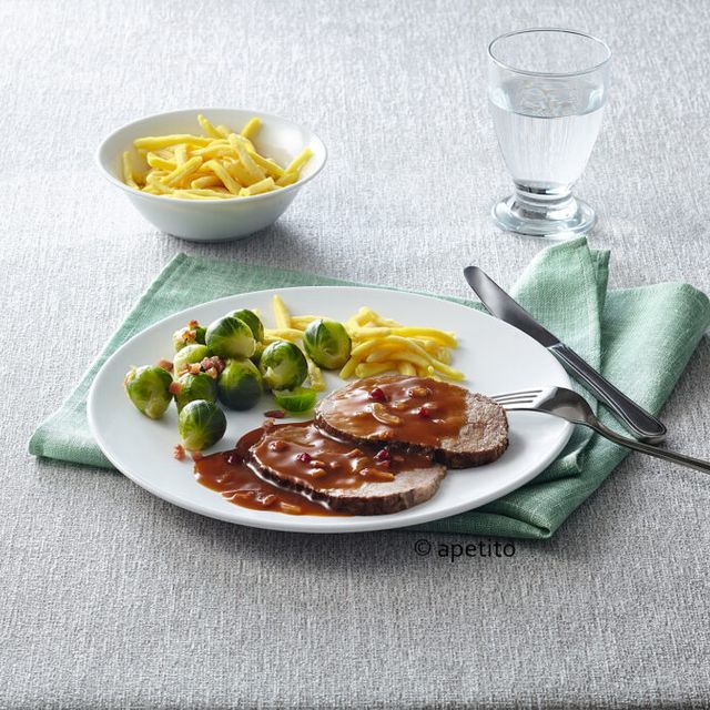 apetito Menüservice Rinderfilet mit Rosenkohl