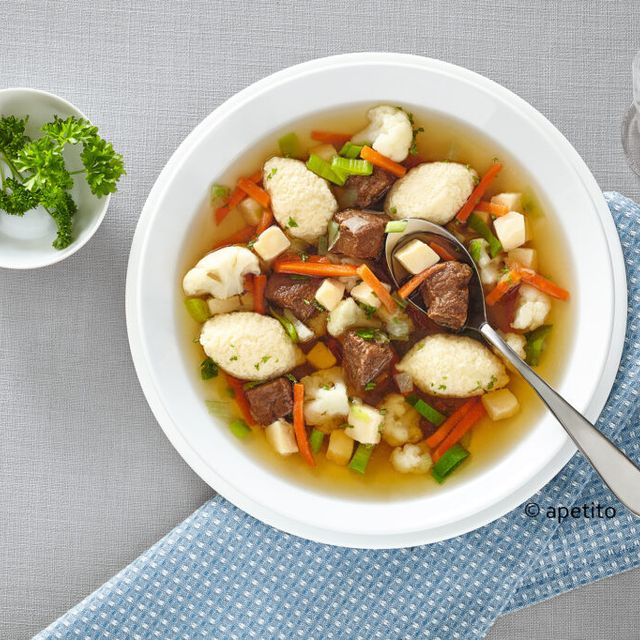 apetito Menüservice Suppe mit Fleischeinlage