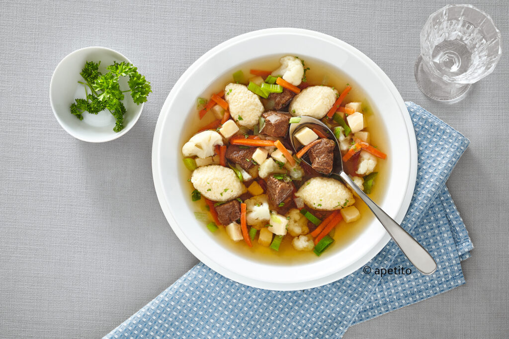 apetito Menüservice Suppe mit Fleischeinlage