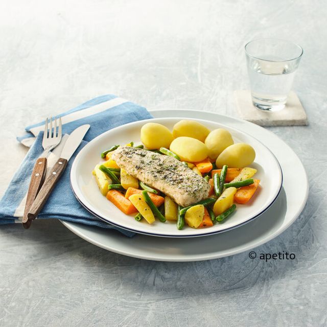 apetito Menüservice Lachs auf Gemüse