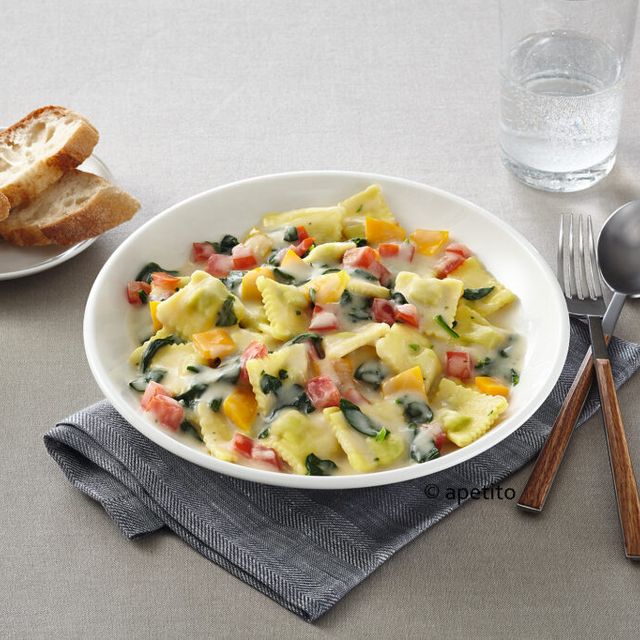 apetito Menüservice Pasta mit Spinat
